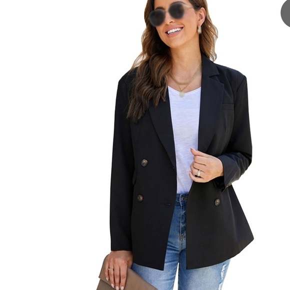 Grace Dane Lewis Blazer Vintage Double Breasted Hourglass Fit Size 10P Gothic - Picture 1 of 7